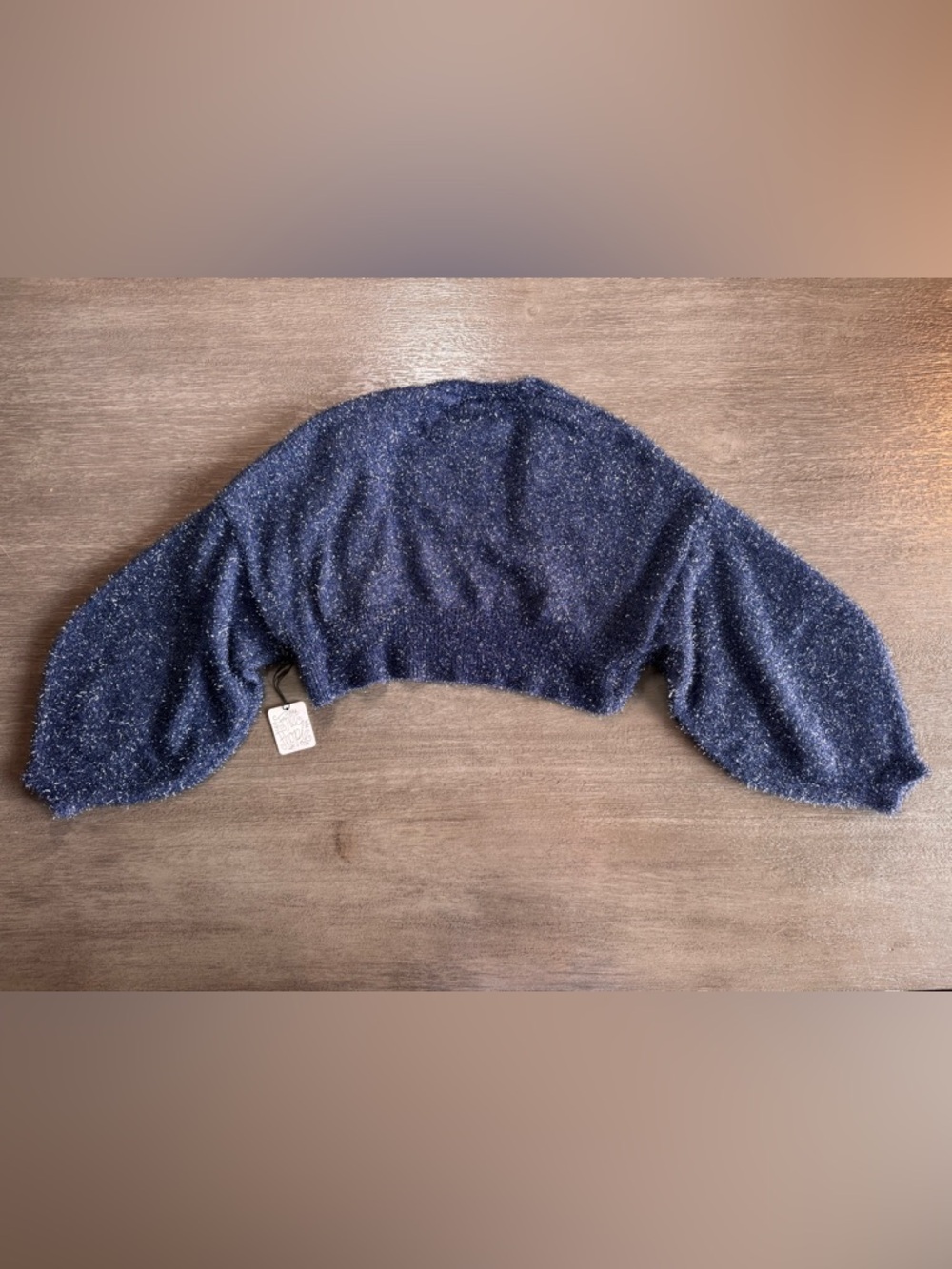 NWT Free People Stardust Shrug Navy Blue Sweater Knit XS - Picture 6 of 13